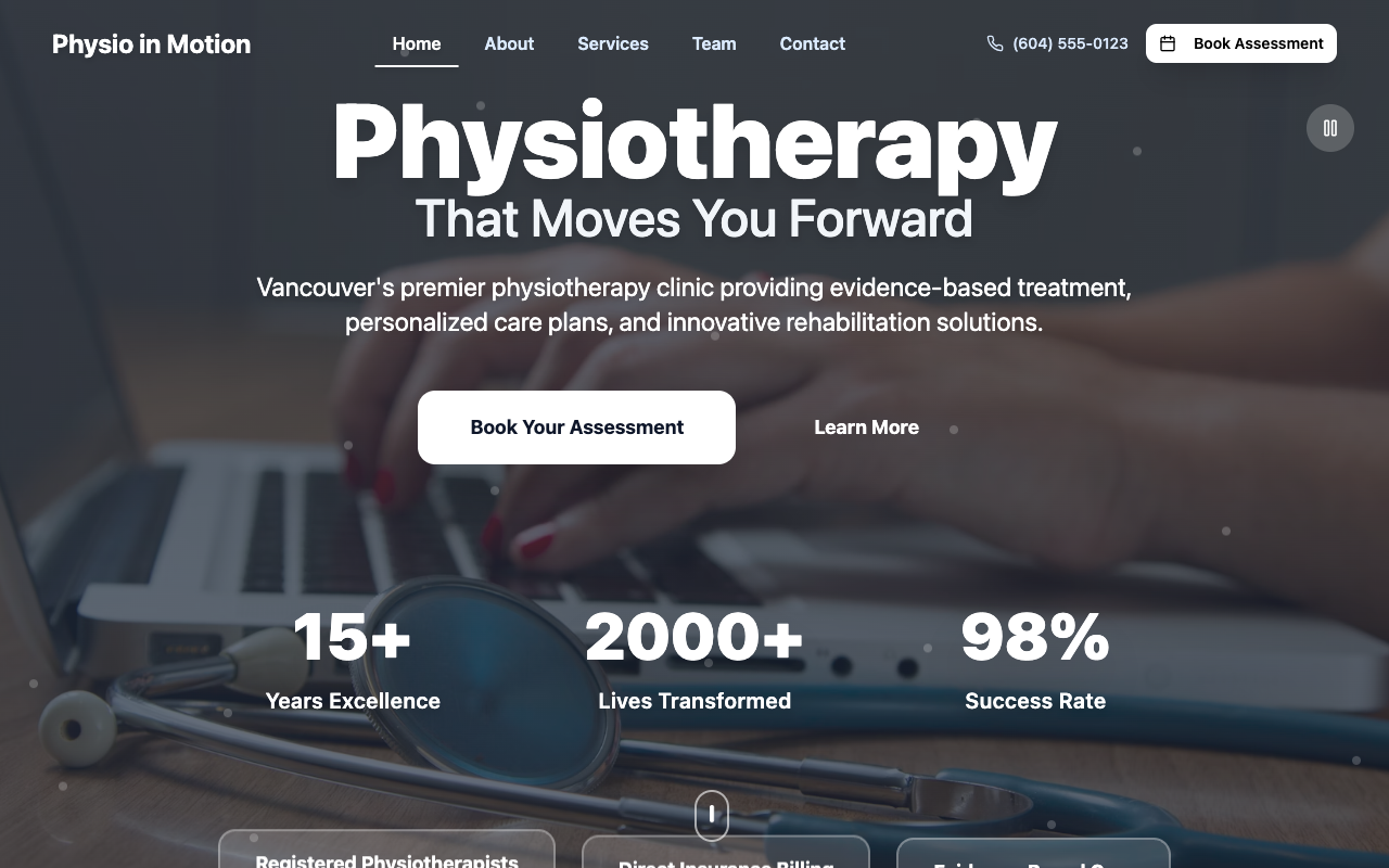 PhysioInMotion Clinic website